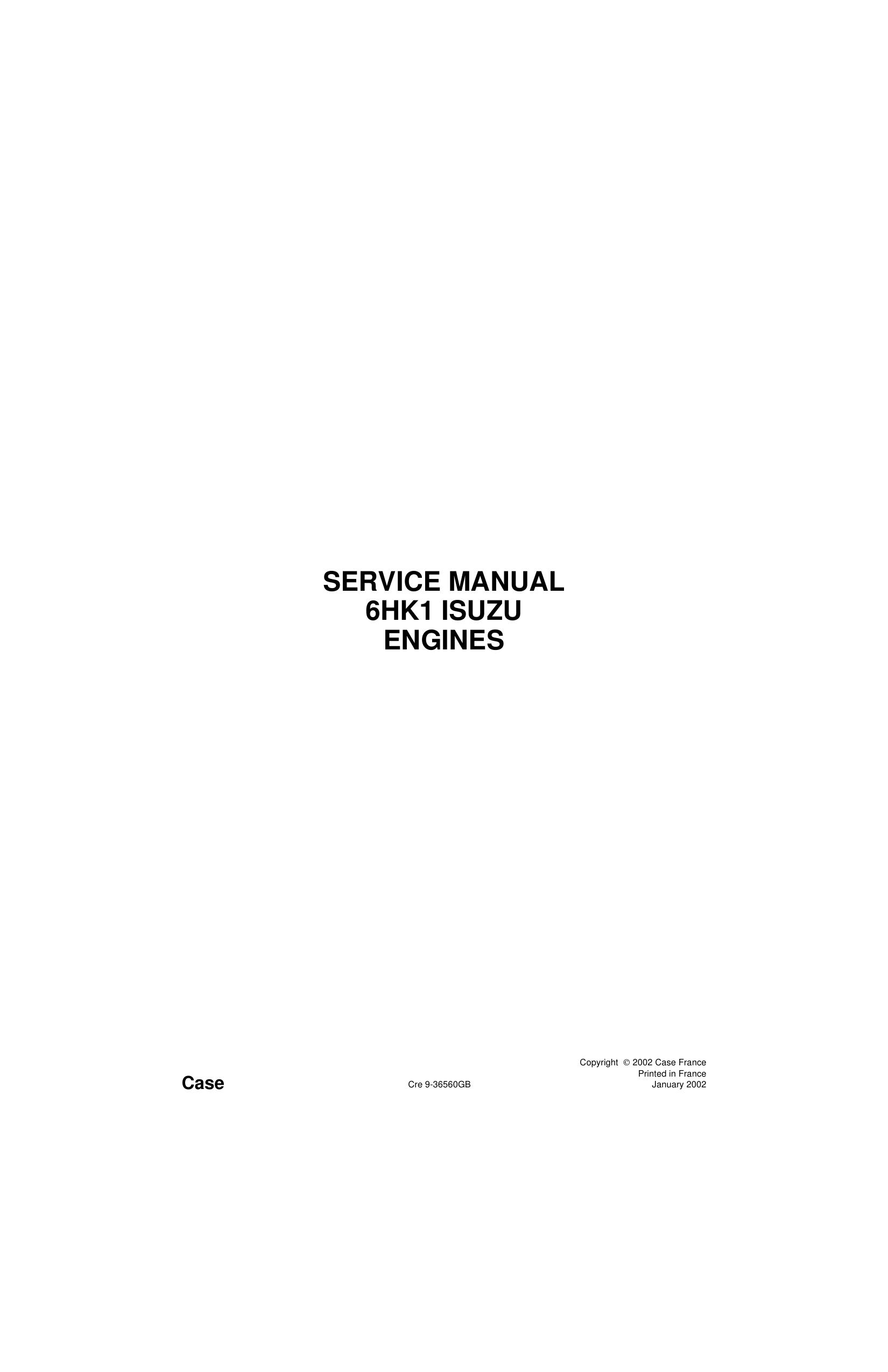 SERVICE MANUAL 6HK1 ISUZU ENGINE